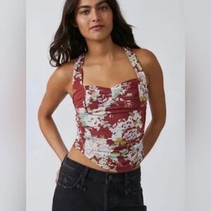 NWT Free People Ginger Snap Crossback tank Brown Cinnamon top Size Medium